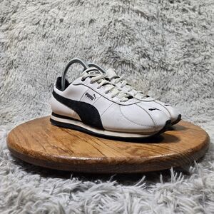 Puma Turin 2 Women Size 7 Retro Y2K Style White/Black Leather Sneakers Shoes